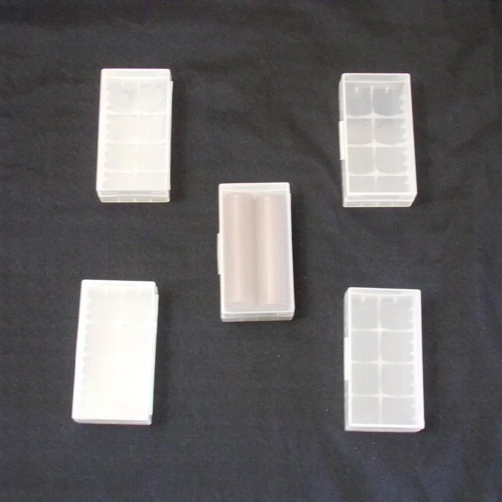 5 - 18650 Battery Storage Case W/Clip for 2x Rechargeable Battery Waterproof